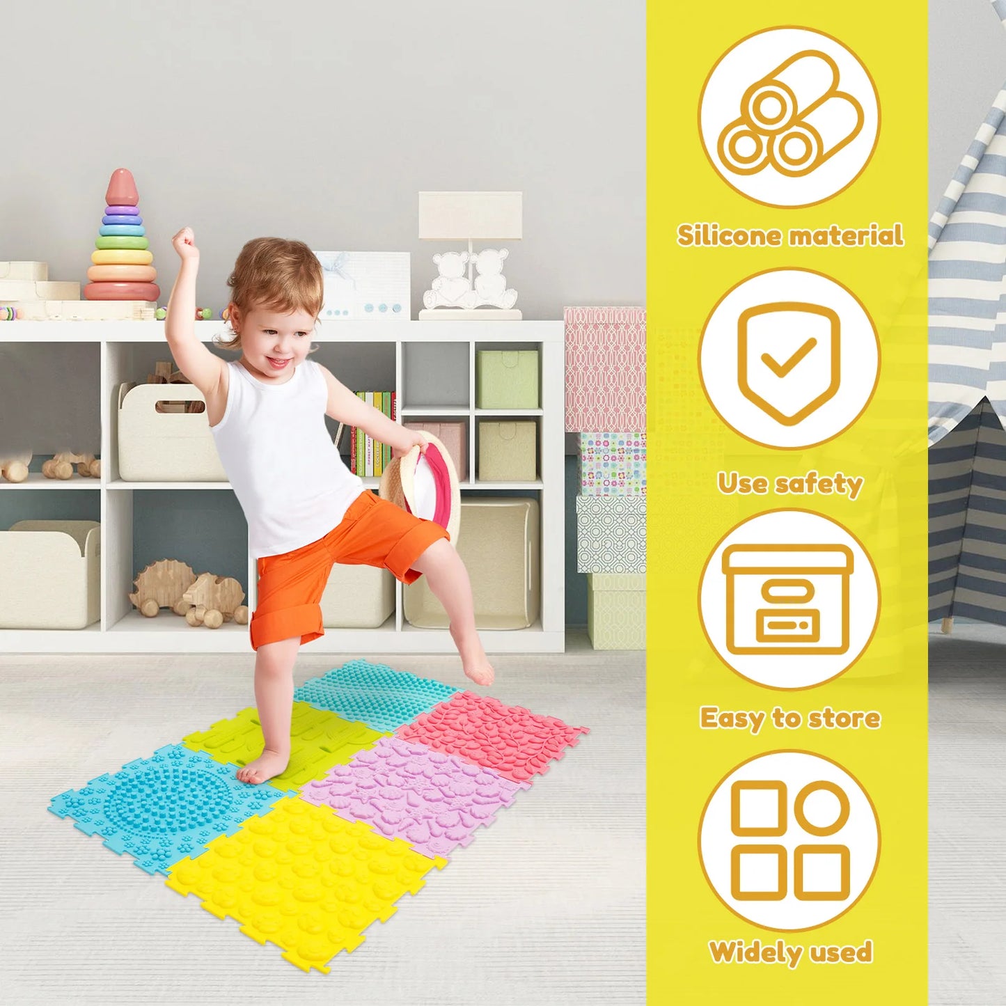 Healthybaby™ Interlocking Tactile Tiles for Kids' Sensory Exploration & Calming Focus